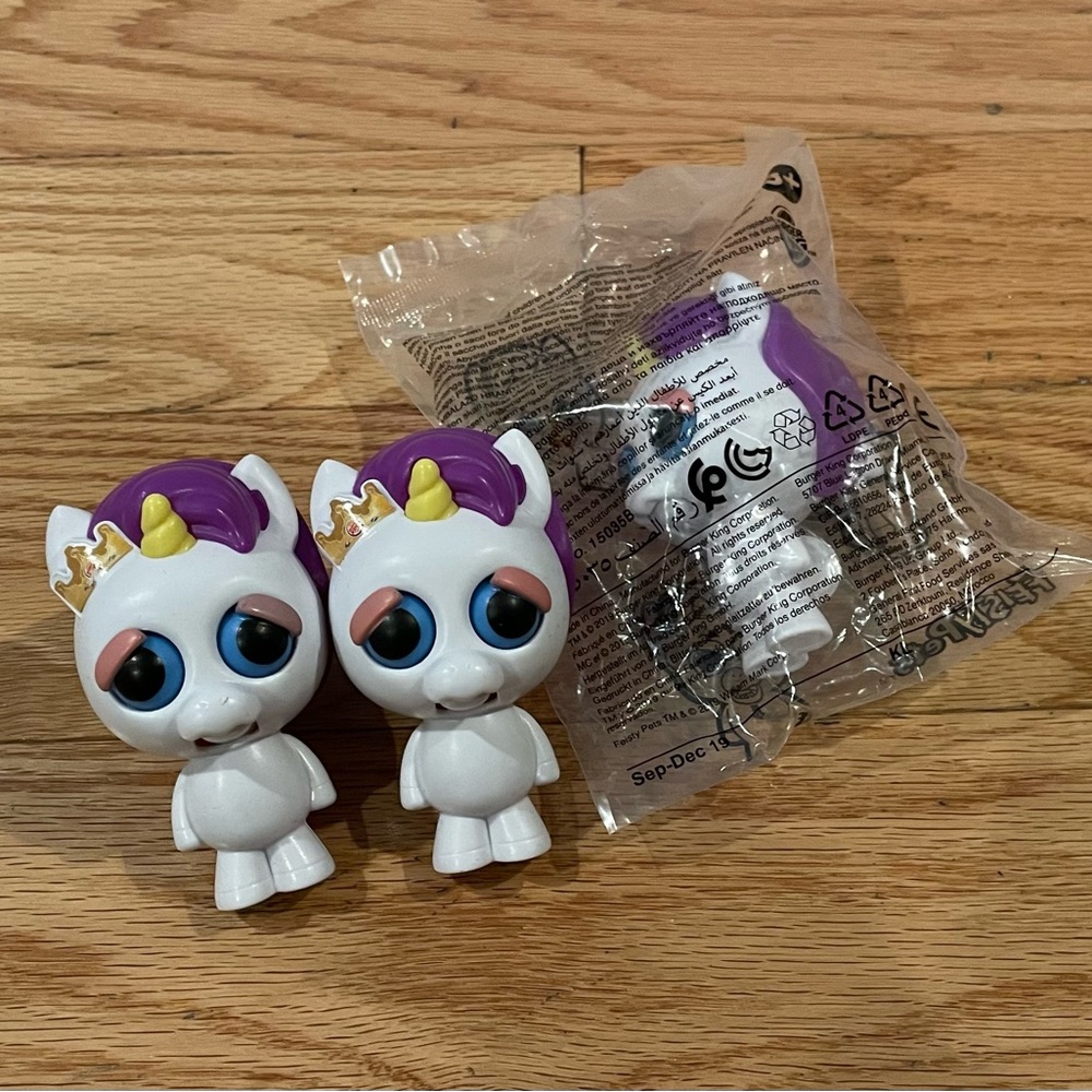Burger King 2019 Feisty Pets Unicorn Glenda NIP Kids Meal Toy  x 3 🦄